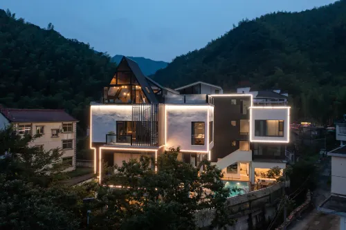 Floral Hotel·Qixili · Surround Mountain Stream & Private Hot Spring Designer Villa - Romantik