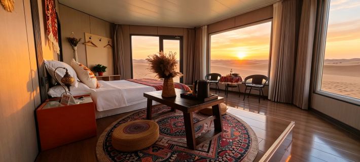 Moju ・ Star Gazing in Desert Sands ・ Bonfire Singing Camping Hotel Hotels in Zhongwei