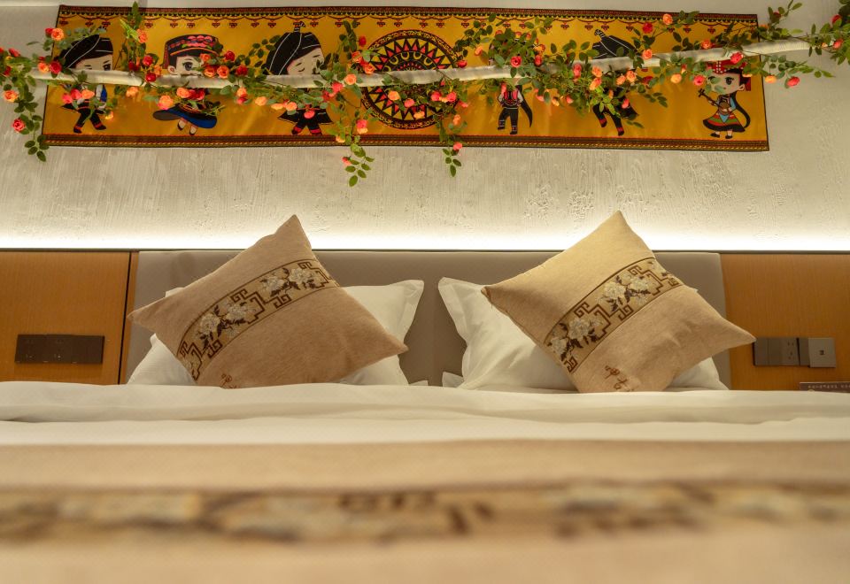 가구 호텔의 편안한 침실 전경