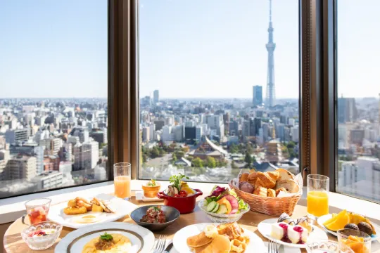 The delicious cuisine in the front of table for Asakusa View Hotel