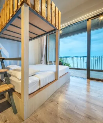 ห้องดีลักซ์ พร้อมเตียงสองชั้น วิวทะเล 