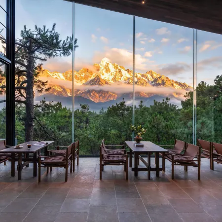 Misty Forest | Golden Dawn on Snow Peaks · Wild Luxury Secluded Mountain Lodge