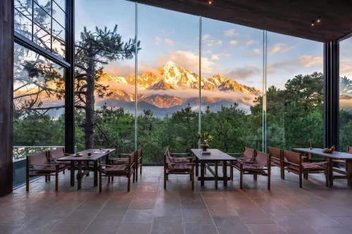 Misty Forest | Golden Dawn on Snow Peaks · Wild Luxury Secluded Mountain Lodge - Infinity Pools