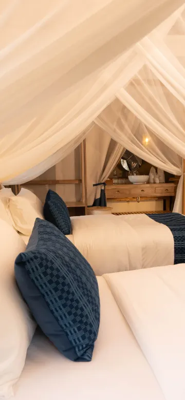 เต็นท์ซาฟารีวิวลำธาร เตียงแฝด