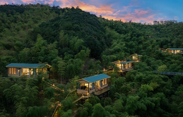 Anji Fanyin · Hillside Wilderness Luxury Private Hot Spring Mountain Stream Holiday Villa