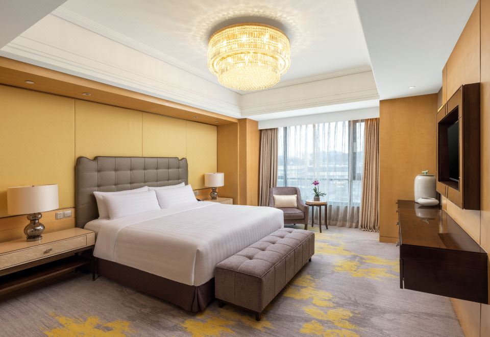 항저우 청중 샹그릴라 호텔의 럭셔리한 외관 또는 로비