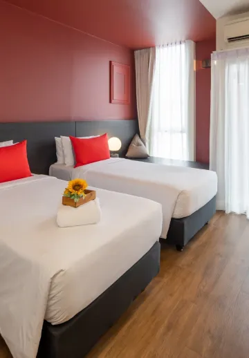 ห้องคอมฟี่ เตียงใหญ่หรือเตียงแฝด