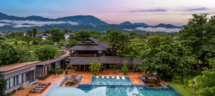 Lisha Garden Resort | Free Station Transfer, Hot‑Air Balloon View, Infinity Pool & Panoramic Garden Hotels in Vang Vieng