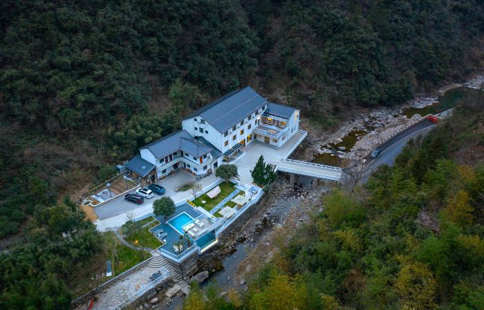 Shiling Mountain Villa Anji Infinity Pool Canyon Mountain Spring Homestay