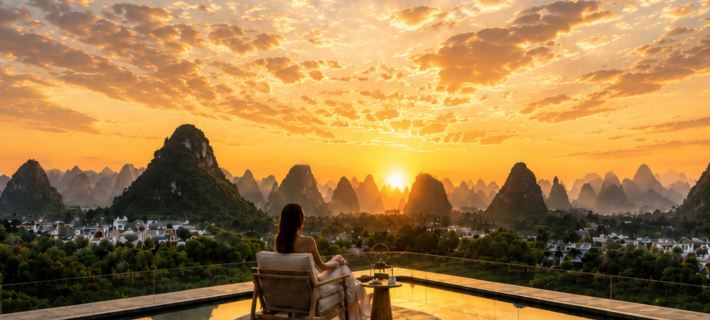 Yangshuo·JUE | AWAKENING • Viewing Guilin Landscape • Garden Pool • Resort Mansion Hotels in Yangshuo