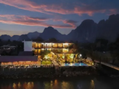 Intimate Riverside Resort Vang Vieng Hotels near Vang Vieng View