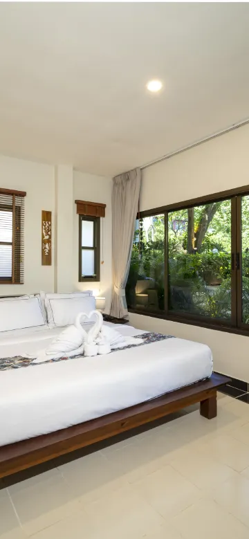 ห้องดีลักซ์วิลล่าอพาร์ทเมนต์ เตียงใหญ่ วิวทะเล พร้อมระเบียง