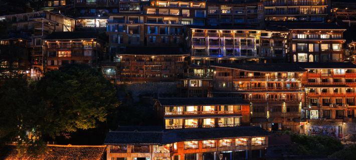 Tianhe Shiguang Homestay (Xijiang Qianhu Miao Village Observation Deck) Hotele w: Powiat Leishan