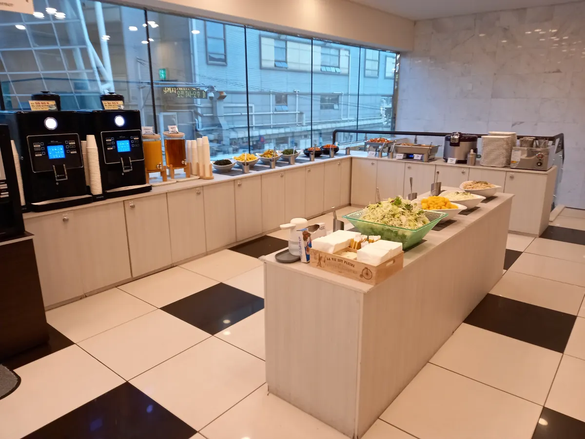 東横INN釜山駅1の無料朝食ビュッフェ