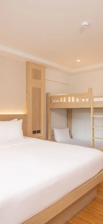 ห้องสำหรับครอบครัวพร้อมเตียงสองชั้น (ผู้ใหญ่ 2 คน + เด็ก 2 คน)