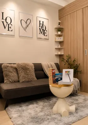Grey & Wood 1BR w/ Pool View | Shore 2 Near MOA - 無邊際泳池