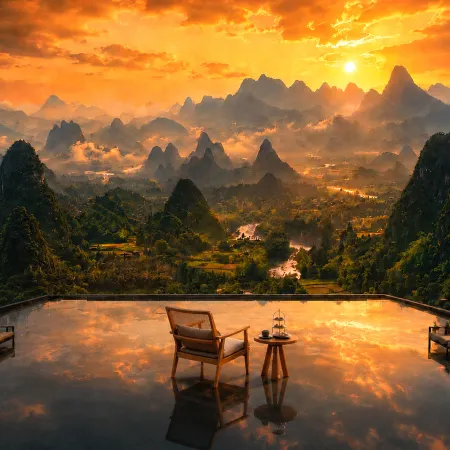 Lijiang • Muxin Resort Starry Sky Pool • Guilin Landscape Holiday Hotel