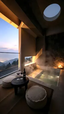 Overlooking Stream · Mountain Secret Retreat | Luxury Private Hot Spring Quiet Courtyard Resort - 4-Star