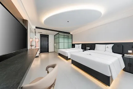 Helan Poetry Art Hotel (Wanda Plaza Branch, Qingshan District, Baotou) Отели рядом с достопримечательностью «A'erding Botanical Garden»