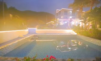 Sanya Jun building swimming pool design beautiful night