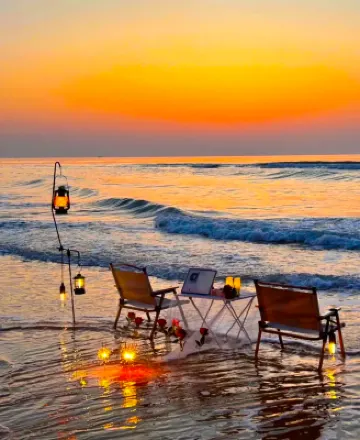 陌海•望海｜一線海景賞夕陽美景•LanM金灘那片海民宿（萬尾金灘店）