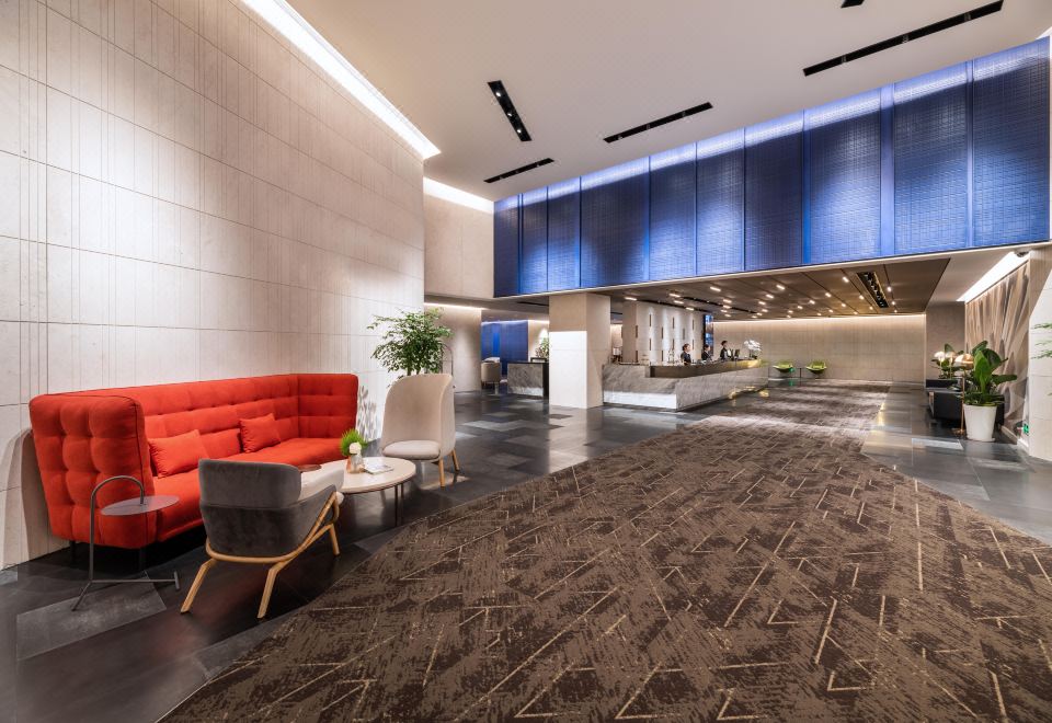 [상하이 홍차오 구베이 눠푸터 호텔의 넓은 침실]