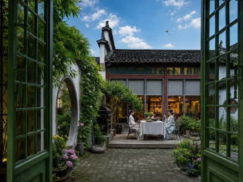 Hongcun Heyi Academy of Fine Arts Huizhou Courtyard View Homestay - ห้องครัว