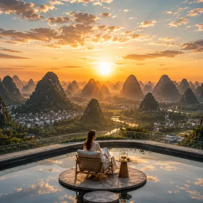 Yangshuo·JUE | AWAKENING • Viewing Guilin Landscape • Garden Pool • Resort Mansion Hotel dekat darongshu