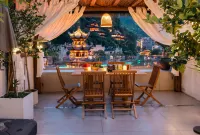 surrounded by mountains riverside villa