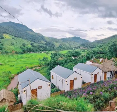 บ้านไม้ไผ่วิวภูเขา