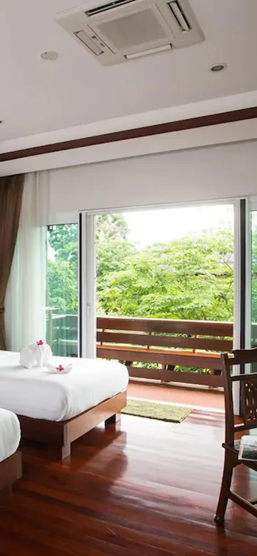 ห้องเรือนไม้ดีลักซ์เตียงแฝด