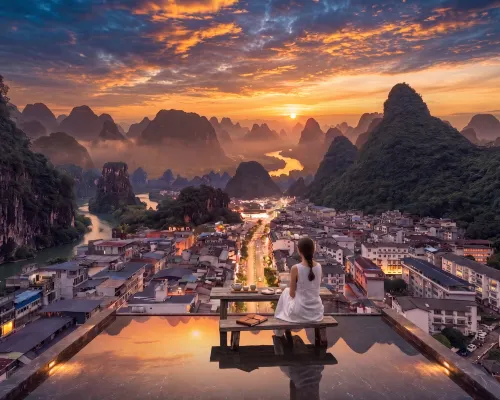 Meijie Liwu Hotel (Li Jiang Branch, West Street, Yangshuo, Guilin) Area Publik Photos