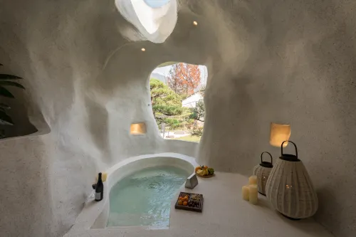 Cloud Hidden INS Villa | Mountain Private Cave Hot Spring Courtyard Retreat - カップル