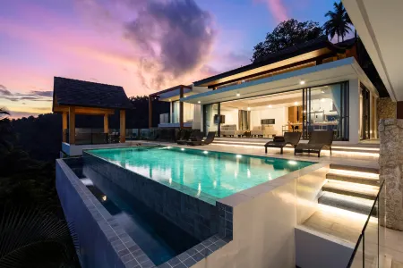 Samui Privacy Modern Luxury Seaview Natural Rainforest Infinity Pool Villa Отели рядом с достопримечательностью «Guan-Yu Koh Samui Shrine»