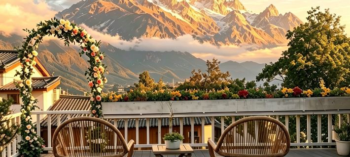 Watch the mountains with you·Designer 180° view of the snow-capped mountains Отели в г. Юйлун