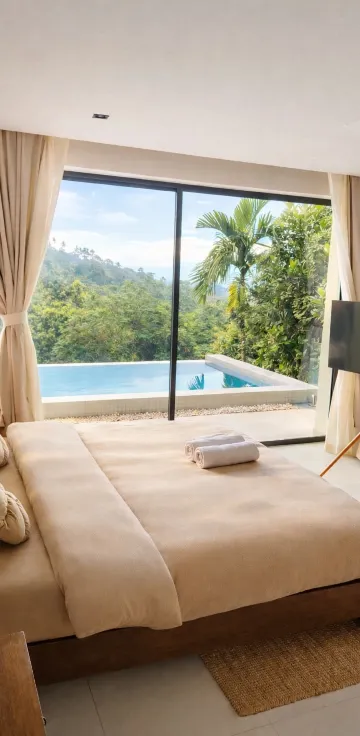 วิลล่าหรู 3 ห้องนอนในป่า พร้อมสระว่ายน้ำอินฟินิตี้