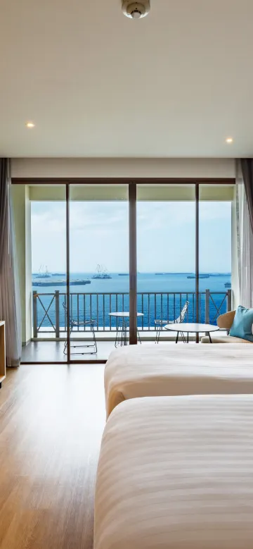 ห้องดีลักซ์วิวทะเลเกาะสีชัง - เตียงเดี่ยว 2 เตียง