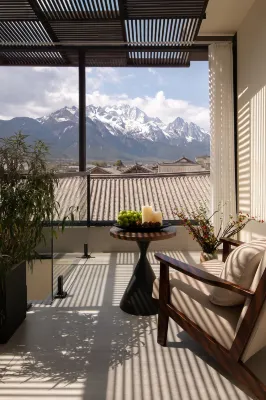 Fuguang Yushe | Snow Mountain View Space Aesthetics Smart Living Hall (Baisha Old Town) - 마운틴 뷰