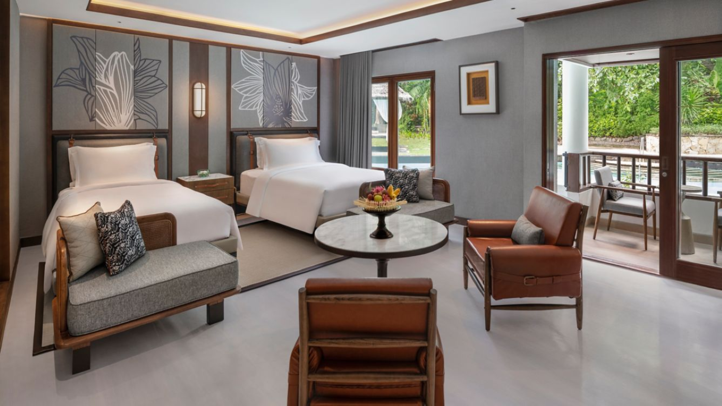 スタジオ、ダブルベッド2台、ラグーンビュー、ラグーンアクセス ザ ラグーナ ア ラグジュアリー コレクション リゾート&スパ ヌサドゥア バリの写真