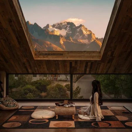 Accompanied by hidden snow and mountain views, a beautiful overnight stay