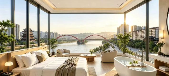 Xingning Yaduo | Light Luxury Tea Art Cinema Design Hotel (Xingning People's Hospital Branch) Hoteles en Xingning