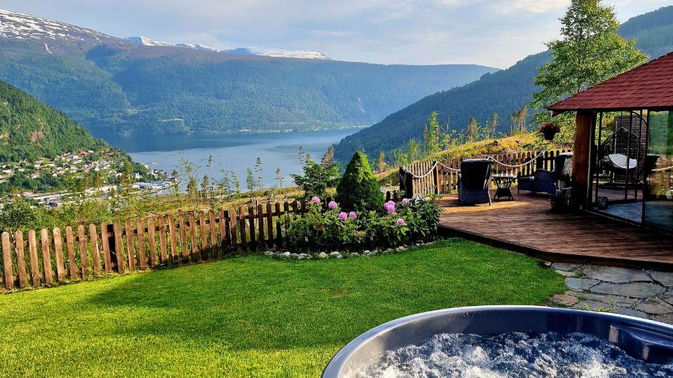 Mountain & Fjord View Apartment | Private Garden & Hot Tub