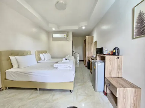 ห้องเตียงแฝดพร้อมวิวสวน