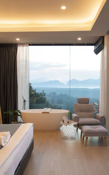 ห้องดีลักซ์วิวทะเลพร้อมอ่างอาบน้ำ