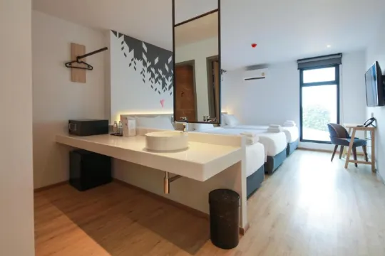 ห้องพักได้ 3 คนพร้อมฝักบัว-ปลอดบุหรี่