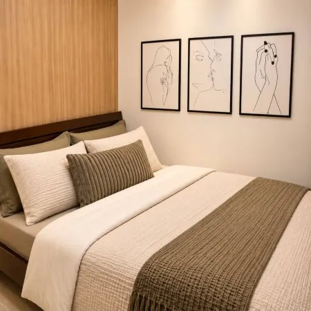 Grey & Wood 1BR w/ Pool View | Shore 2 Near MOA