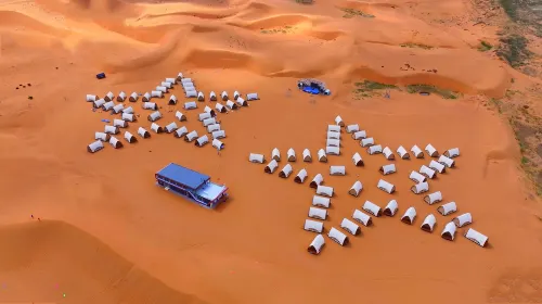 Tenggeli looks up at Starry Sky Camp