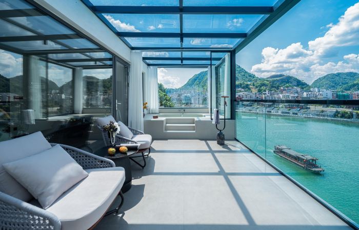 Zhenyuan · Not Late Romantic Panoramic Private Soup Designer Vacation Homestay