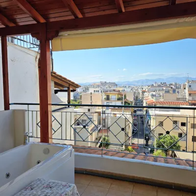 Acropolis View Sky Suite with Jacuzzi Near Metro