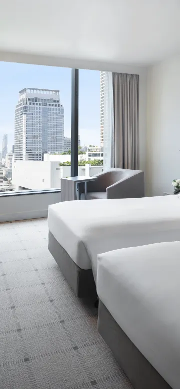 ห้องดีลักซ์ เตียงเดี่ยว 2 เตียง – วิวเมือง